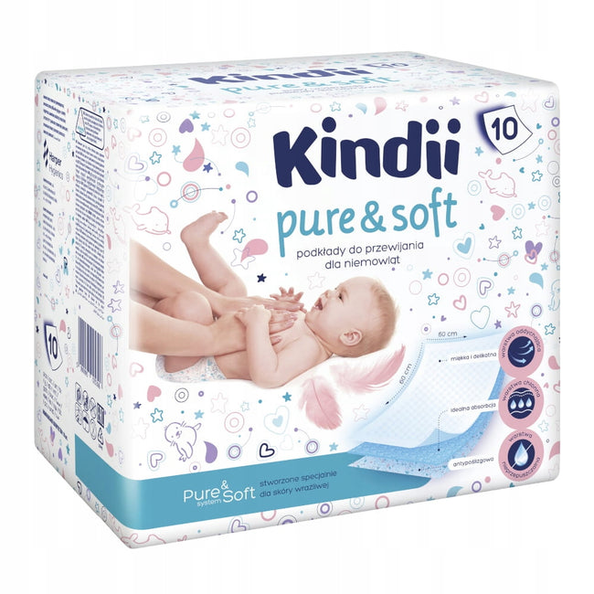 Kindii Pure & Soft podkłady jednorazowe do przewijania niemowląt 10szt.