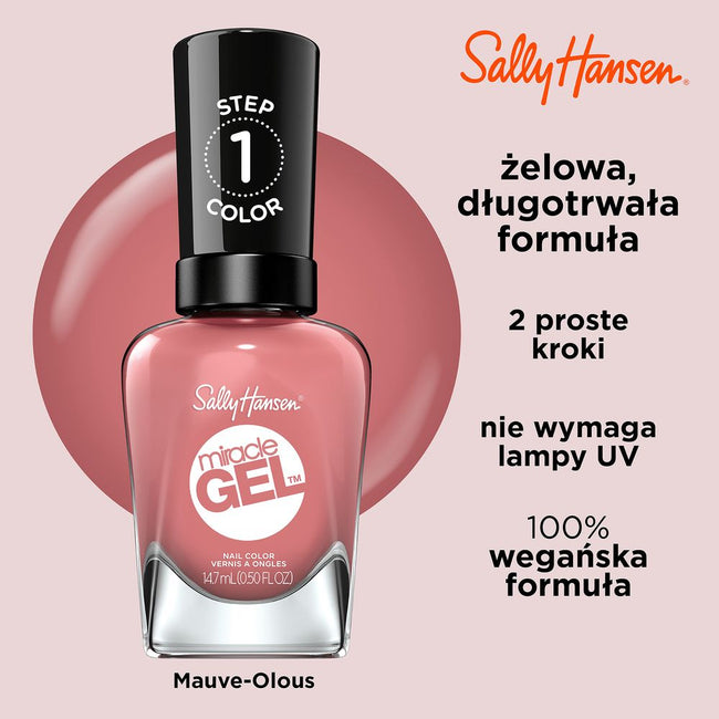 Sally Hansen Miracle Gel żelowy lakier do paznokci 244 Mauve-Olous 14.7ml