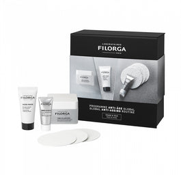 FILORGA Global Anti-Ageing Routine zestaw Time-Filler Eyes 15ml + NCEF-Intensive Serum 7ml + Meso-Mask 15ml + Cellulose Sponges