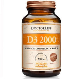 Doctor Life D3 2000 z Lanoliny w oliwie z oliwek suplement diety 250 kapsułek
