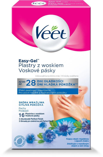 Veet Veet plastry wosk do depilacji pachy skóra wrażliwa 16szt