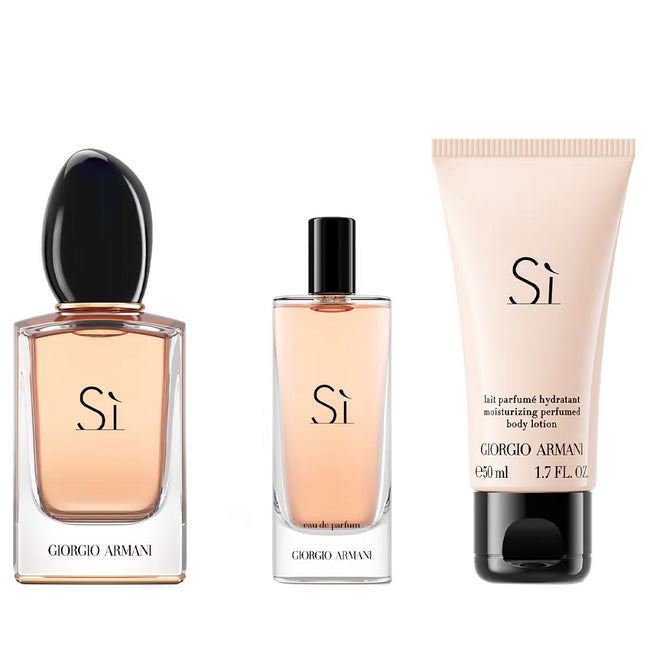 Giorgio Armani Si zestaw woda perfumowana spray 50ml + woda perfumowana spray 15ml + balsam do ciała 50ml