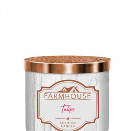 Kringle Candle Farmhouse świeca zapachowa z trzema knotami Tulips 411g