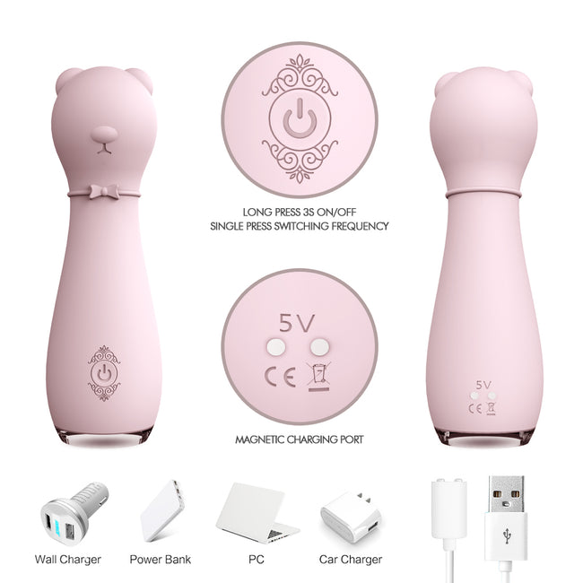 S-HANDE Bonnie wibrator podświetlany w kształcie kota z 9 trybami wibracji Light Pink
