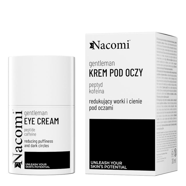 Nacomi Gentleman rozświetlający krem pod oczy niwelujący worki i cienie z peptydami i kofeiną 30ml