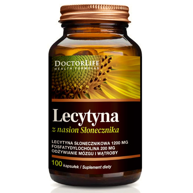 Doctor Life Sunflower Lecithin lecytyna słonecznikowa 1200mg suplement diety 100 kapsułek