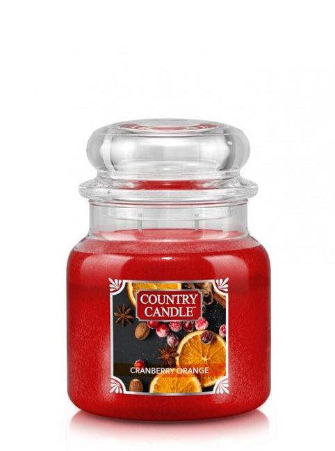 Country Candle Średnia świeca zapachowa z dwoma knotami Cranberry Orange 453g