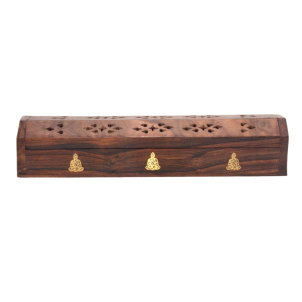 Sattva Incence Wooden Box drewniana podstawka na kadzidełka Buddha