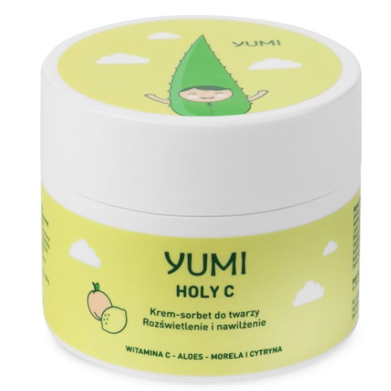 Yumi Holy C rozświetlająco-nawilżający krem-sorbet do twarzy Morela-Cytryna 50ml