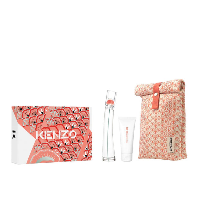 Kenzo Flower by Kenzo zestaw woda toaletowa spray 50ml + mleczko do ciała 75ml + kosmetyczka
