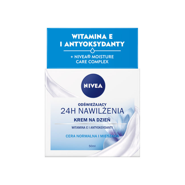 Nivea 24H Nawilżenia odświeżający krem na dzień cera normalna i mieszana 50ml