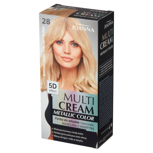 Joanna Multi Cream Metallic Color farba do włosów 28 Bardzo Jasny Perłowy Blond