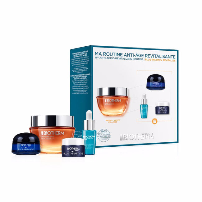 Biotherm Anti-Aging Revitalizing Routine Set zestaw Blue Therapy Revitalize Day 50ml + Blue Therapy Revitalize Night 15ml + Blue Therapy Revitalize Eye 5ml + Life Plankton Regeneration Serum Elixir 7ml