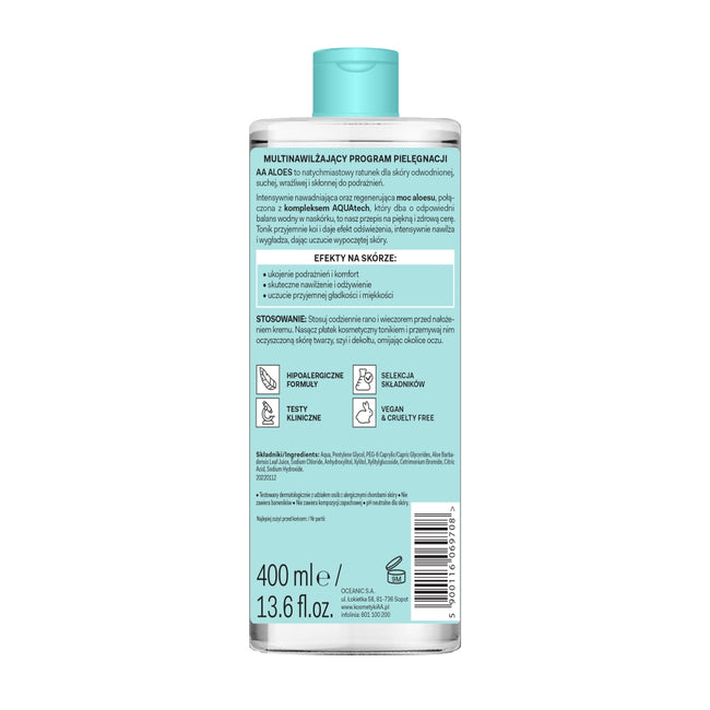 AA Aloes 100% Aloe Vera Extract tonik regenerująco-kojący 400ml