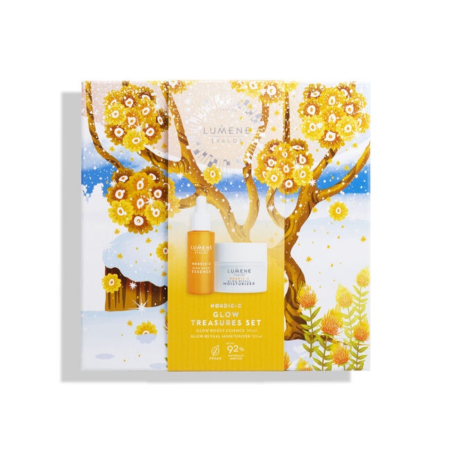 Lumene Nordic-C Valo Glow Treasures zestaw Glow Boost Essence 30ml + Glow Reveal Moisturizer 50ml