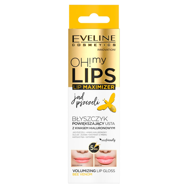 Eveline Cosmetics Oh! My Lips Lip Maximizer błyszczyk powiększający usta z kwasem hialuronowym Jad Pszczeli 4.5ml