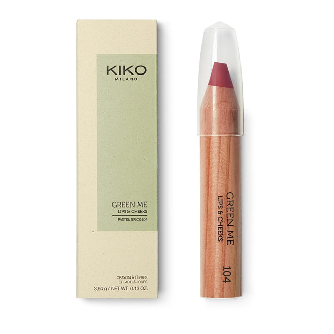 KIKO Milano Green Me Lips & Cheeks pomadka i róż w kredce 104 Pastel Brick 3.94g
