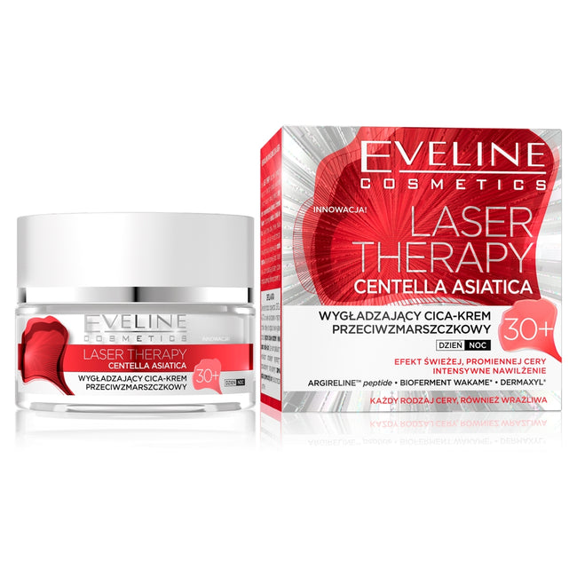 Eveline Cosmetics Laser Therapy Centella Asiatica 30+ wygładzający krem przeciwzmarszczkowy na dzień i na noc 50ml