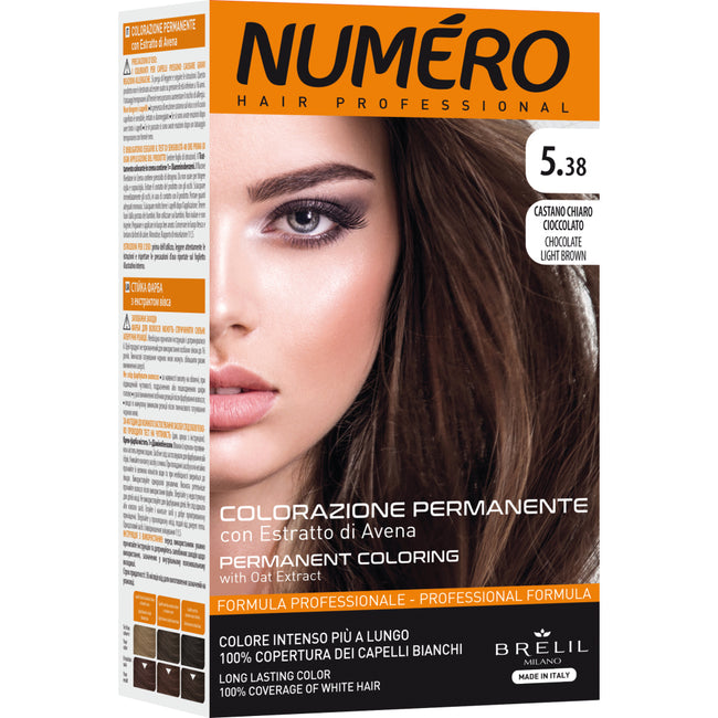 NUMERO Permanent Coloring farba do włosów 5.38 Chocolate Light Brown 140ml