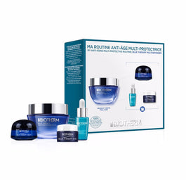 Biotherm Anti-Aging Multi-Protective Routine Set zestaw Blue Therapy Multidefender SPF25 50ml + Blue Therapy Night 15ml + Blue Therapy Eye 5ml + Life Plankton Regeneration Serum Elixir 7ml