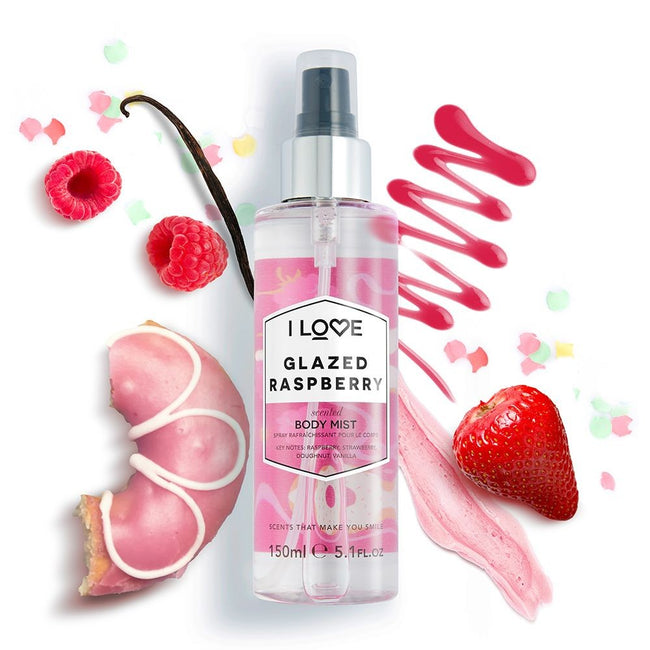 I Love Scented Body Mist zapachowa mgiełka do ciała Glazed Raspberry 150ml