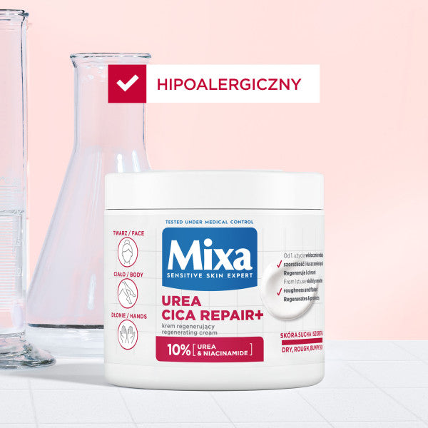 MIXA Urea Cica Repair+ regenerujący krem do twarzy dłoni i ciała 400ml