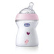 Chicco NaturalFeeling zestaw do karmienia butelka 150ml 0m+ + butelka 250ml 2m+ + smoczek PhysioForma Comfort 0m+ Różowy