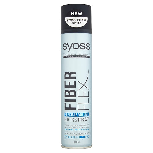 Syoss Fiberflex Flexible Volume Hairspray lakier zwiększający objętość włosów w sprayu Extra Strong 300ml