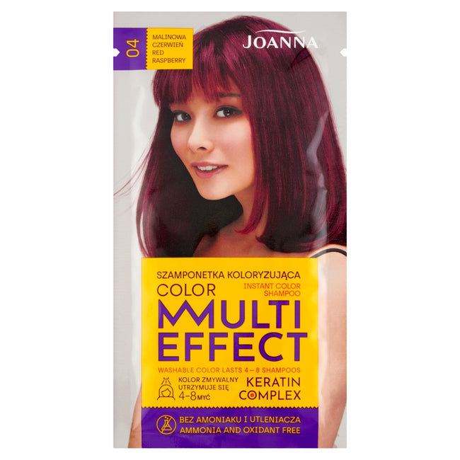 Joanna Multi Effect Color szamponetka koloryzująca 04 Malinowa Czerwień 35g