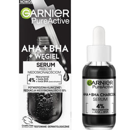 Garnier Pure Active serum przeciw niedoskonałościom AHA + BHA + Węgiel 30ml