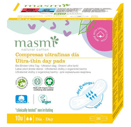 Masmi Ultra-Thin Day Pads ultra cienkie bawełniane podpaski ze skrzydełkami na dzień 10szt