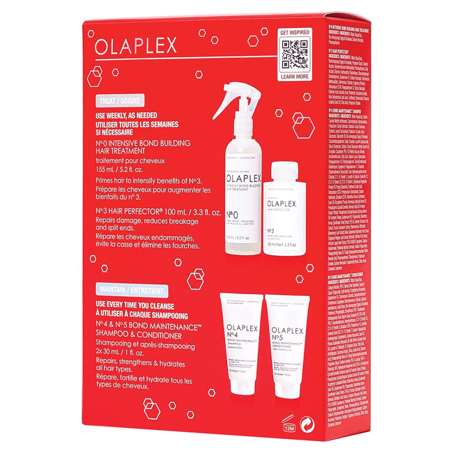 Olaplex Hair Rescue Kit zestaw do profesjonalnej regeneracji zniszczonych włosów No.0 155ml + No.3 100ml + No.4 30ml+ No.5 30ml