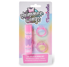 Martinelia Shimmer Wings zestaw malinowy błyszczyk do ust + pierścionki 2szt