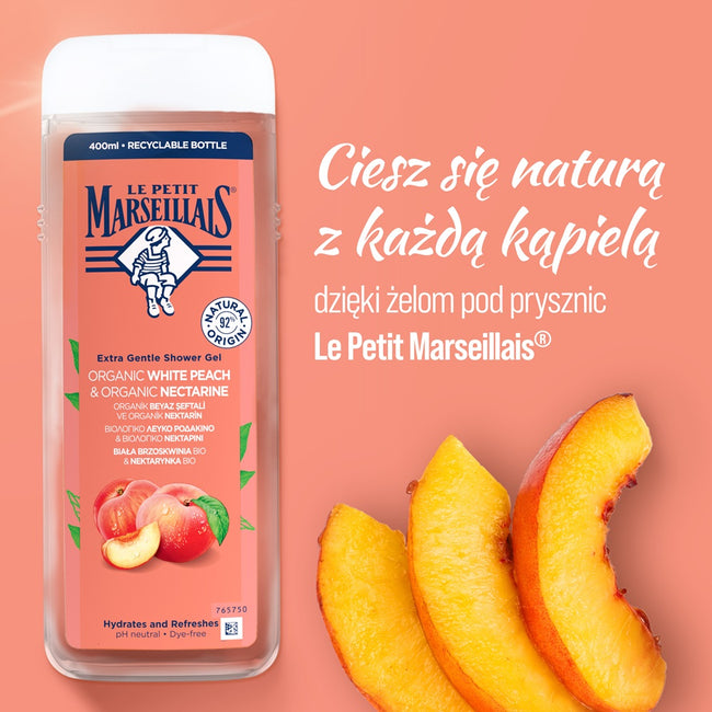 Le Petit Marseillais Żel pod prysznic Biała Brzoskwinia Bio i Nektarynka Bio 400ml