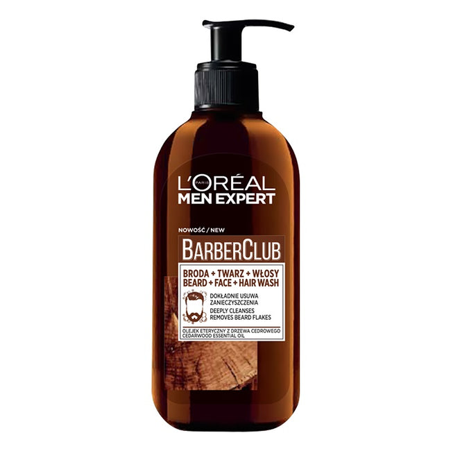 L'Oreal Paris Men Expert Barber Club 3in1 oczyszczający żel do mycia brody twarzy i włosów 200ml