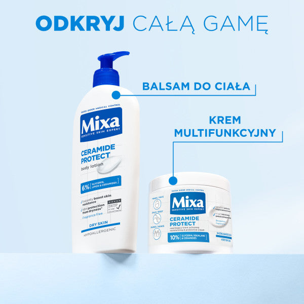 MIXA Ceramide Protect nawilżający krem ochronny do twarzy dłoni i ciała 400ml