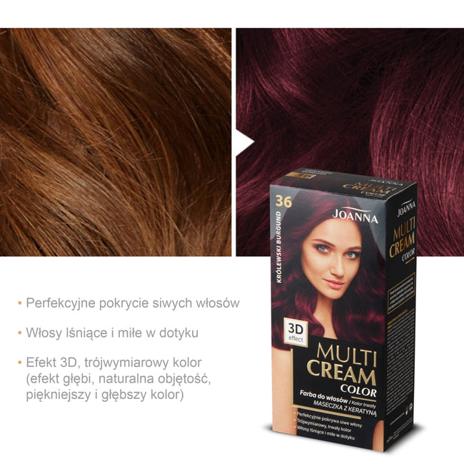 Joanna Multi Cream Color farba do włosów 36 Królewski Burgund