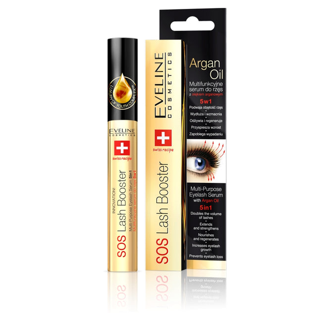 Eveline Cosmetics Sos Lash Booster multifunkcyjne serum do rzęs z olejkiem arganowym 10ml