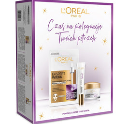L'Oreal Paris Ekspert Wieku 60+ zestaw odbudowujący krem na dzień 50ml + odbudowująco-nawilżająca maska w płachcie 30g + odbudowujący krem pod oczy 15ml