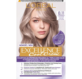 L'Oreal Paris Excellence Cool Creme farba do włosów 8.11 Ultrapopielaty Jasny Blond