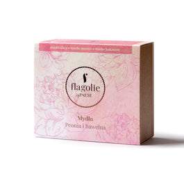 Flagolie Mydło wegańskie w kostce Peonia i Bawełna 90g