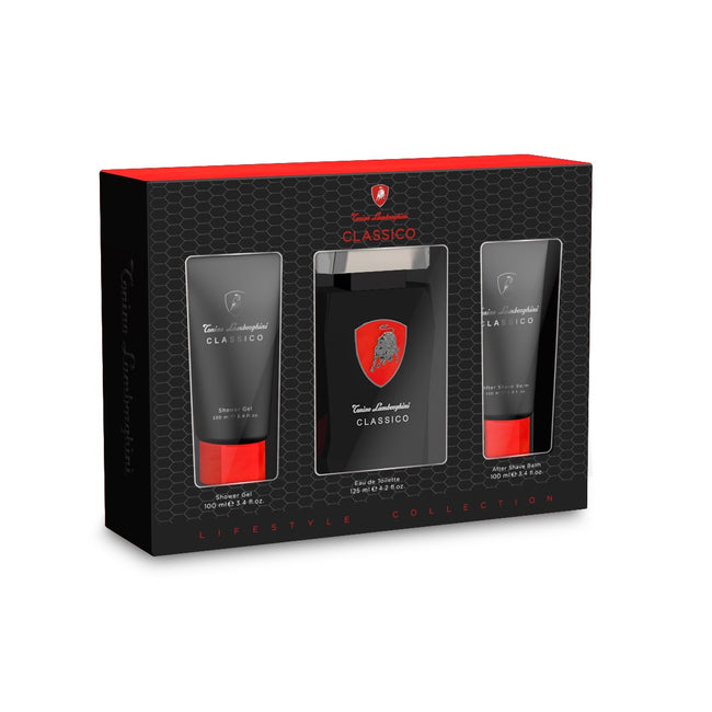 Tonino Lamborghini Classico zestaw woda toaletowa spray 125ml + balsam po goleniu 100ml + żel pod prysznic 100ml