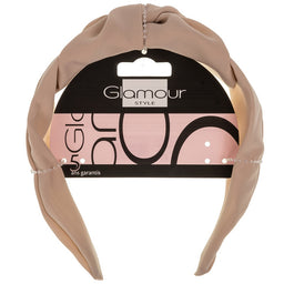 Glamour Opaska do włosów z węzłem Nude