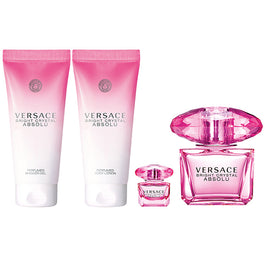 Versace Bright Crystal Absolu zestaw woda perfumowana spray 90ml + woda perfumowana 5ml + balsam do ciała 100ml + żel pod prysznic 100ml