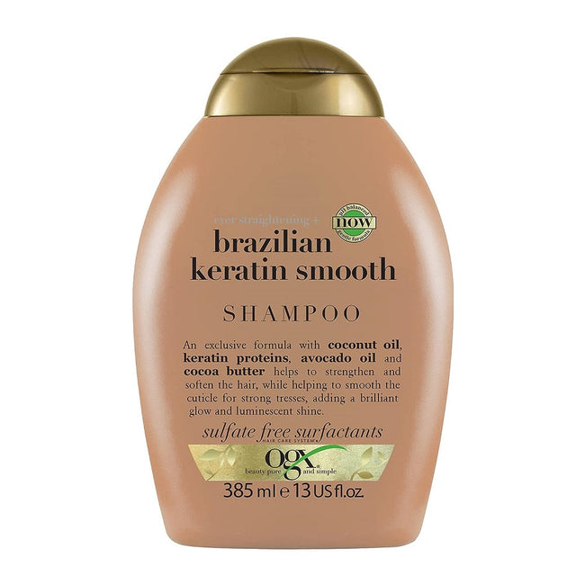OGX Ever Straightening + Brazilian Keratin Smooth Shampoo szampon wygładzający z brazylijską keratyną 385ml