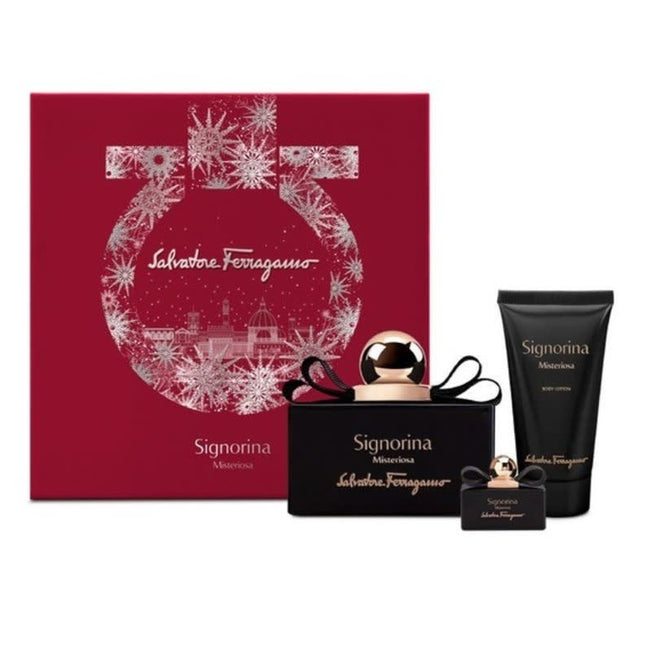 Salvatore Ferragamo Signorina Misteriosa zestaw woda perfumowana spray 100ml + woda perfumowana 5ml + balsam do ciała 50ml