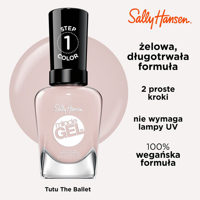Sally Hansen Miracle Gel żelowy lakier do paznokci 232 Tutu The Ballet 14.7ml