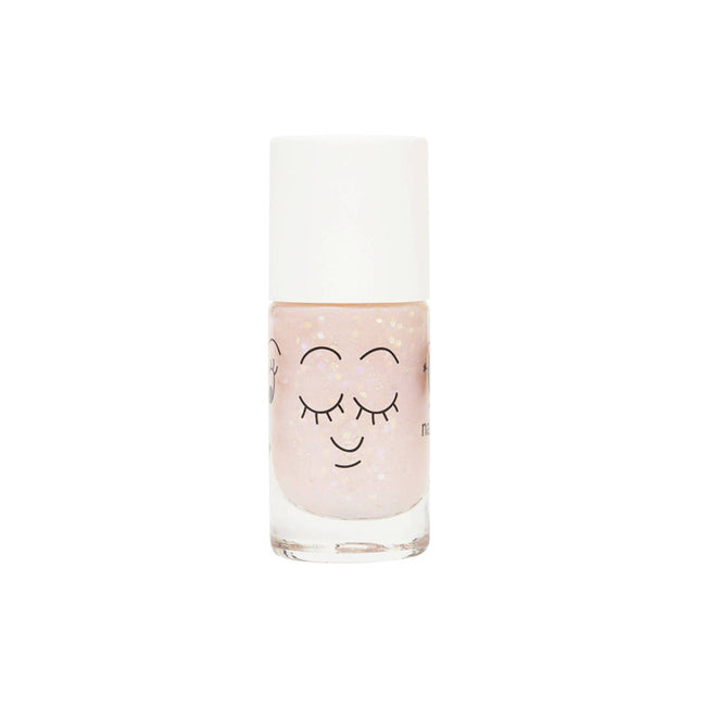 Nailmatic Kids Nail Polish Polly lakier do paznokci dla dzieci z brokatem Przejrzysto-Różowy 8ml