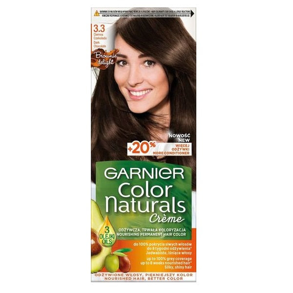 Garnier Color Naturals Creme krem koloryzujący do włosów 3.3 Ciemna Czekolada