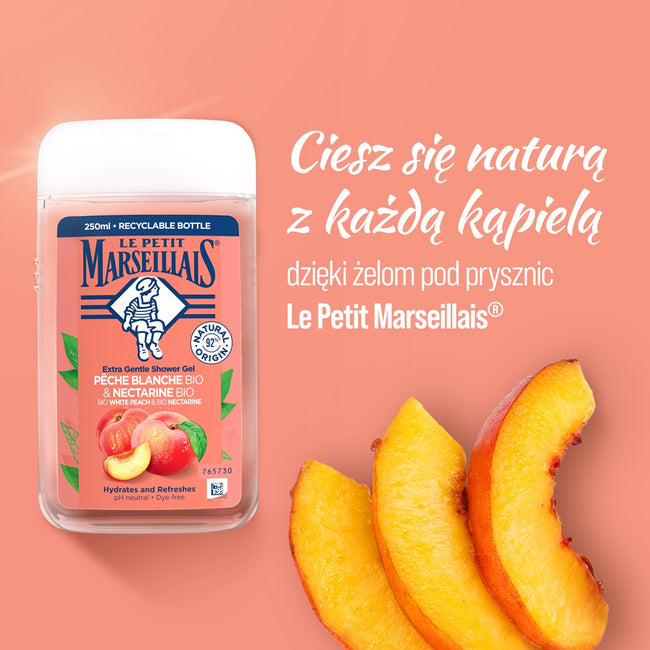 Le Petit Marseillais Żel pod prysznic Biała Brzoskwinia Bio i Nektarynka Bio 250ml